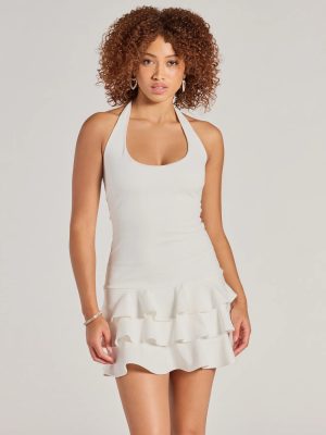 Sweet And Trendy Drop Waist Ruffled Skater Dress