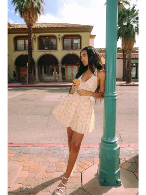 Dressing For Sunshine Halter Floral Skater Dress