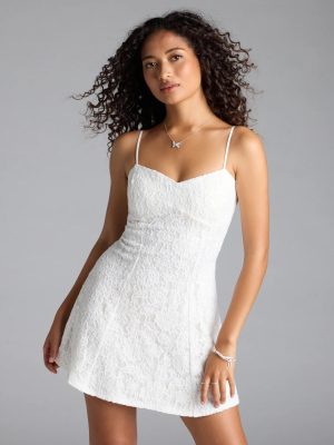 Sweet Sensation Lace A-Line Mini Dress