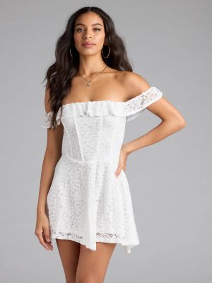 Sweet And Sultry Corset Lace Skater Dress