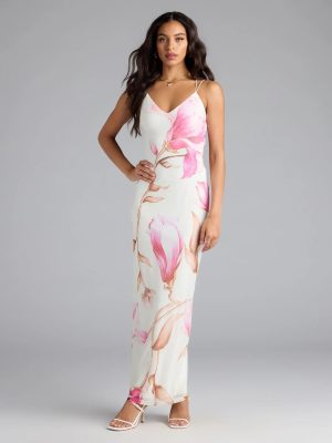 Lovely Look Floral Mesh Maxi Dress