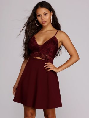 Lavish In Lace Skater Dress