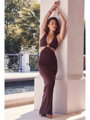 Savor The Moment Halter Cutout Maxi Dress