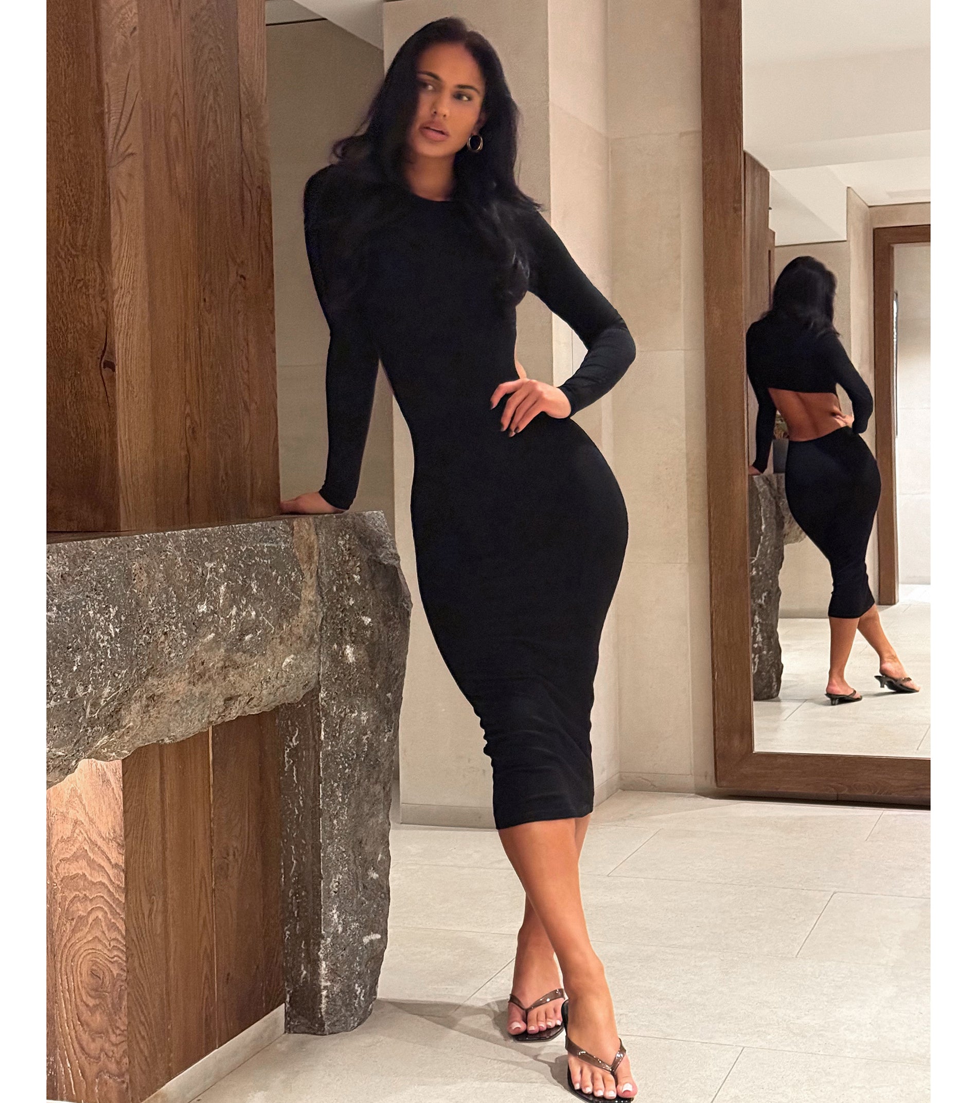 Bold Exit Backless Midi Dress