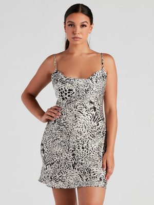 Sleek And Chic Leopard Print Mini Dress