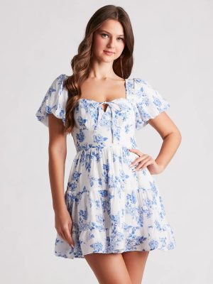 Vineyard Gal Floral Linen Skater Dress
