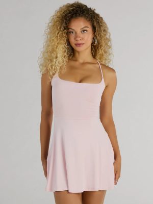 Adoring Cutie Sleeveless Lace-Up A-Line Mini Dress