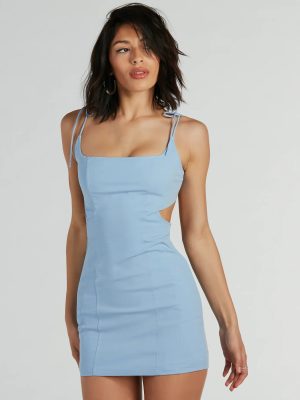 Baby Got Open Back Poplin Woven Mini Dress