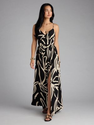Chic Bliss Tie-Back Slit Maxi Dress