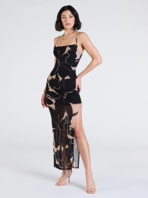 Sunset Beauty Tropical Print Maxi Dress