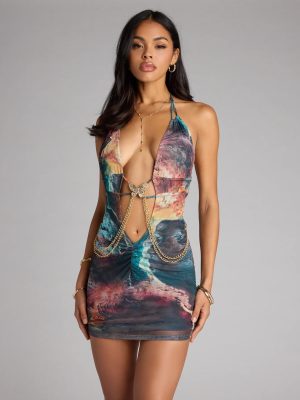 Nightlife Fantasy Butterfly Mesh Mini Dress