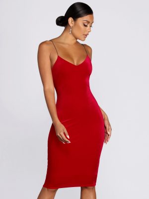 Babe's A Bombshell Velvet Midi Dress