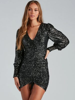Under A Night Sky Sequin Bodycon