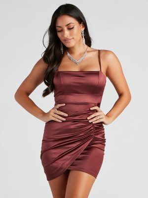 Sultry Attitude Satin Bodycon Dress