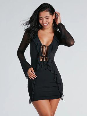 Fabulous Girl Long Sleeve Ruffle Mini Dress