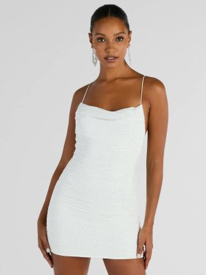 Sparkle Time Rhinestone Mesh Bodycon Mini Dress