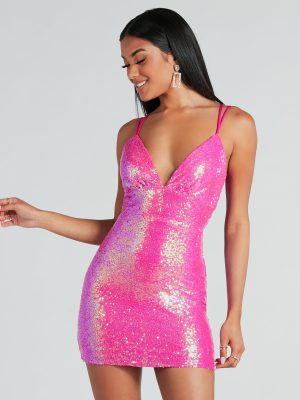 Glitzy Sheen Sequin Bodycon Mini Dress