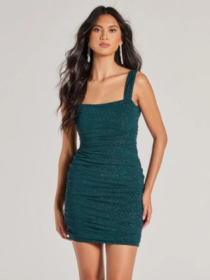 Impeccable Shine Open Back Glitter Mini Dress