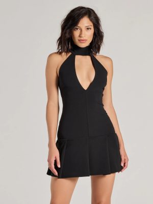 Daring Mood Pleated Drop Waist Mini Dress