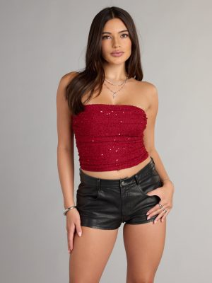 Shine Bright Sequin Beaded Crop Top