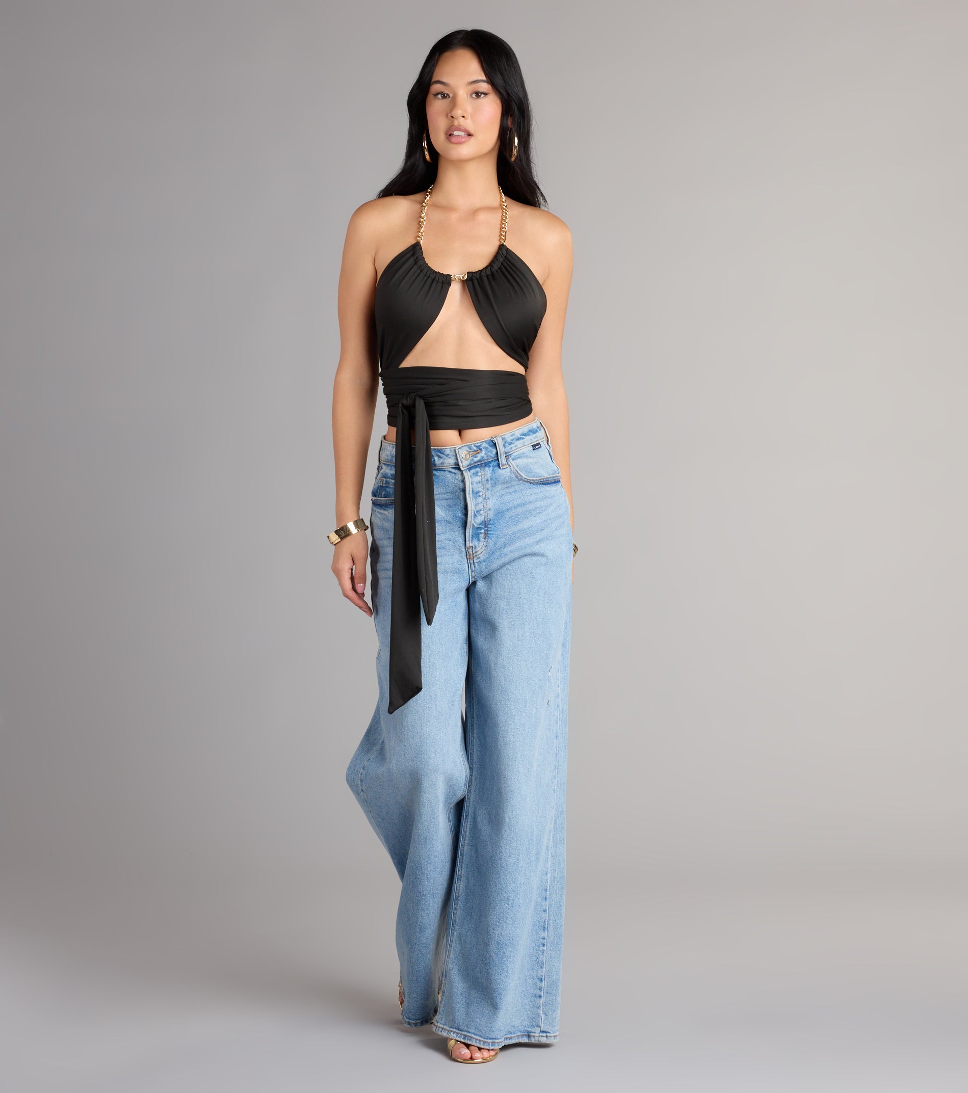 Chain Reaction Wrap Halter Top - Image 2
