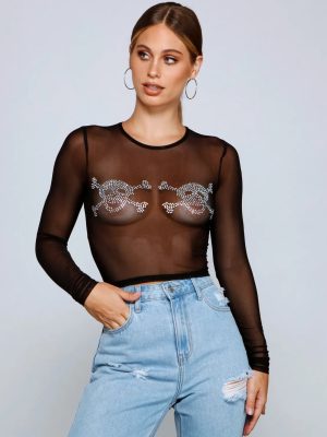 Night Of The Spirited Skulls Mesh Top