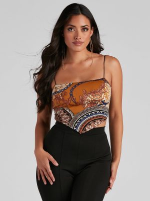 Luxe Links Tie-Back Scarf Top