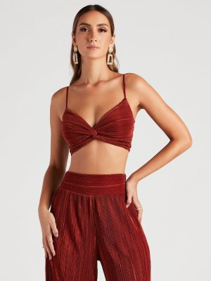 Jazz Night Twist Front Crop Top