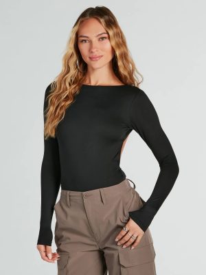 Double Take Backless Long Sleeve Bodysuit