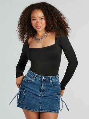 New Fave Square Neck Long Sleeve Bodysuit