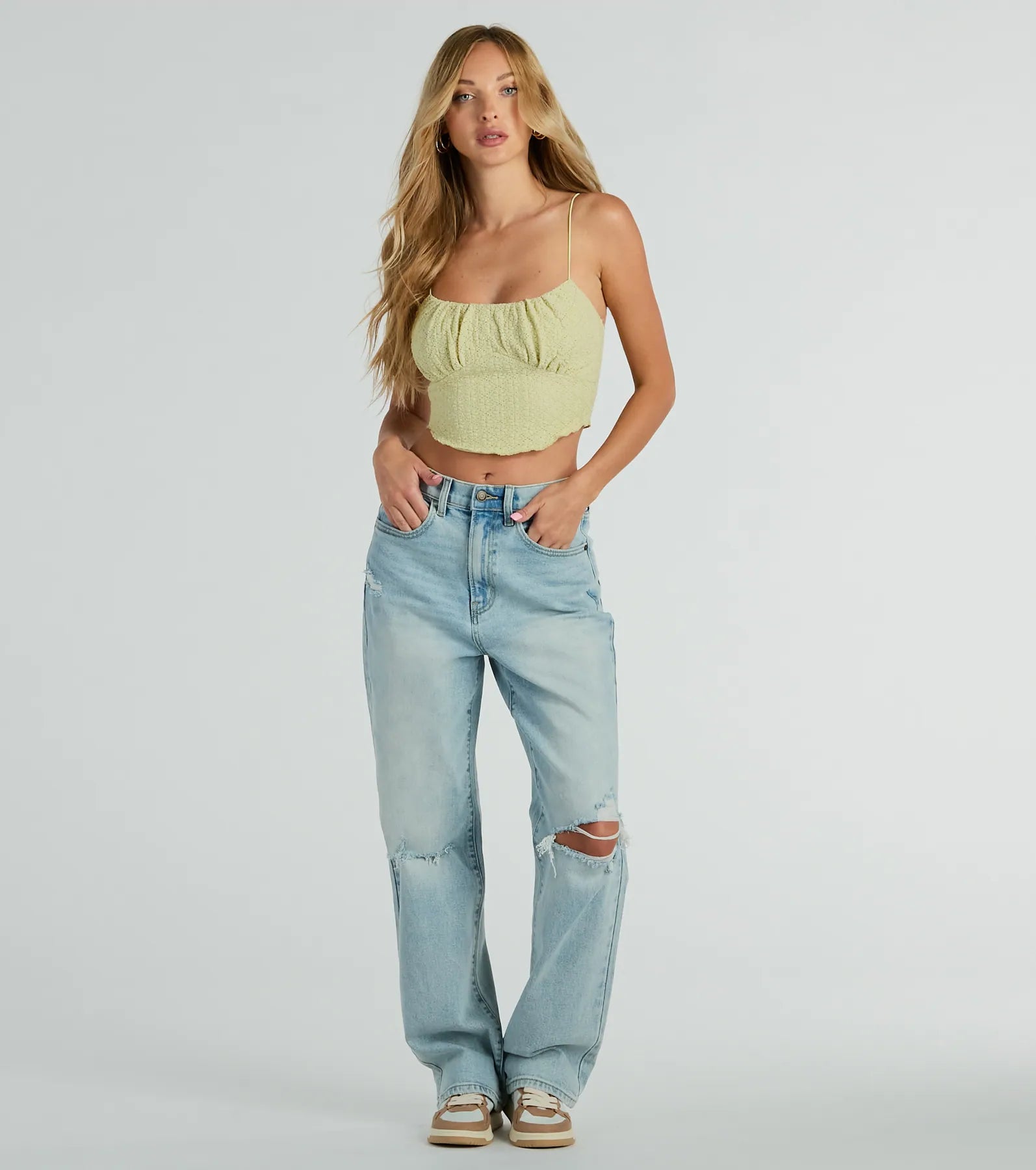 Charmed By You Sleeveless Lace Crop Top - Image 3
