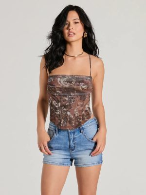 Flawless One Floral Strappy Corset Crop Top