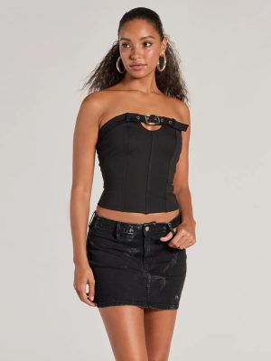 Trendy Edge Buckle Strap Tube Top