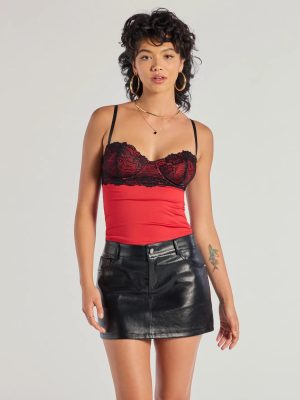Alluring Glam Lace Bust Strappy Back Top