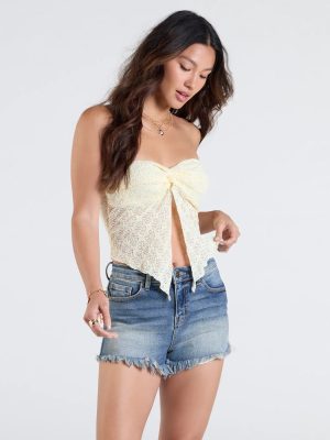 Lasting Romance Strapless Lace Crop Top