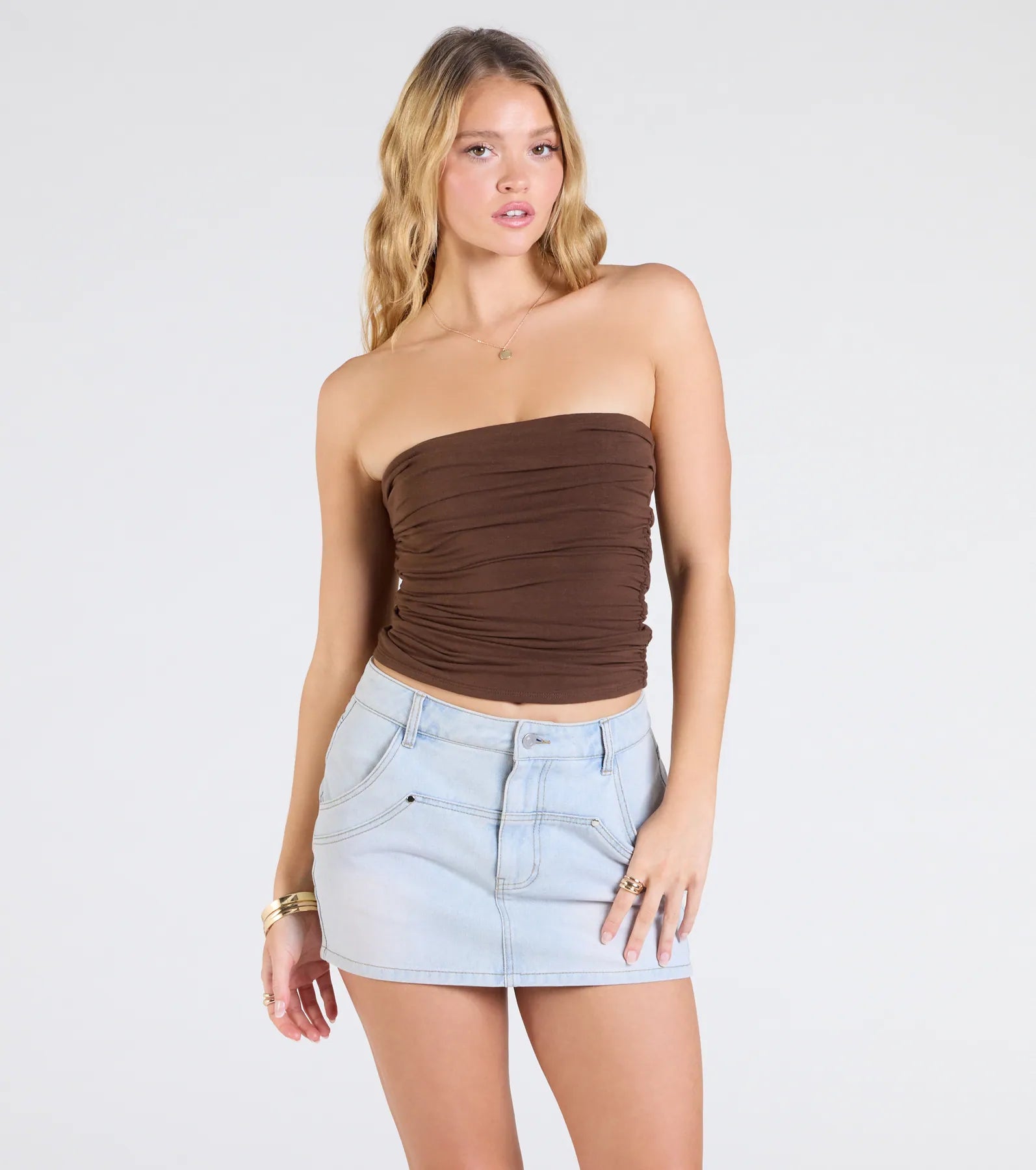 Cutest Vibe Ruched Knit Tube Top - Image 7