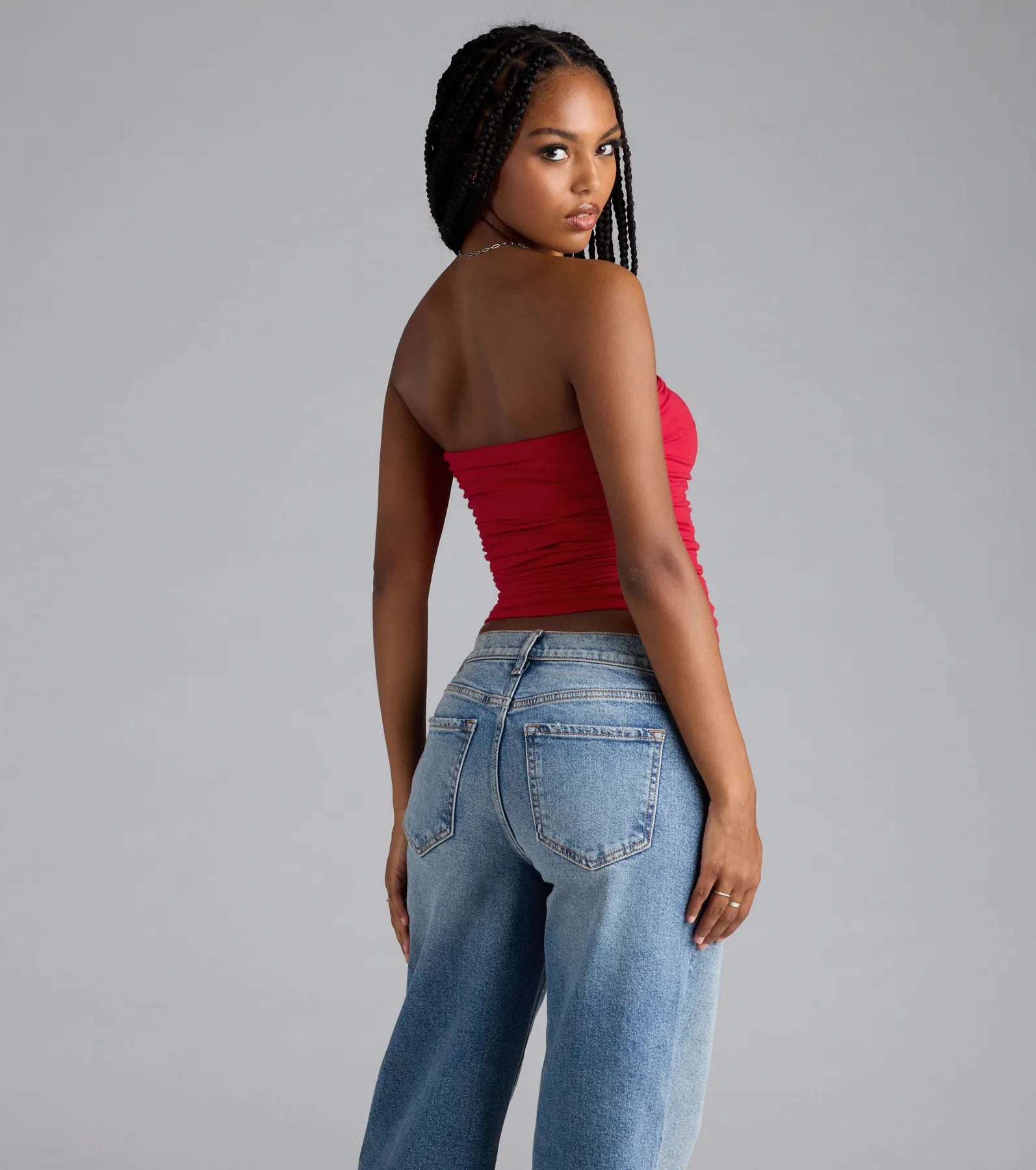 Cutest Vibe Ruched Knit Tube Top - Image 17