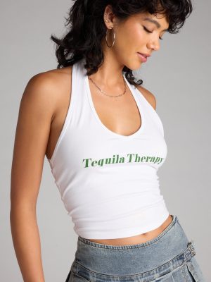 Tequila Therapy Graphic Crop Top