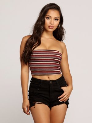 Parallel Lines Striped Tube Top