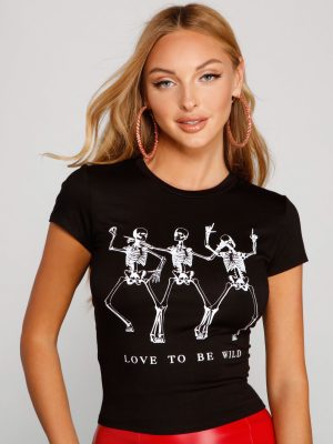 Love To Be Wild Skeleton Graphic Tee