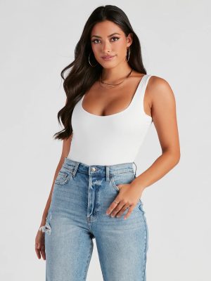 Staple Piece Scoop Neck Bodysuit