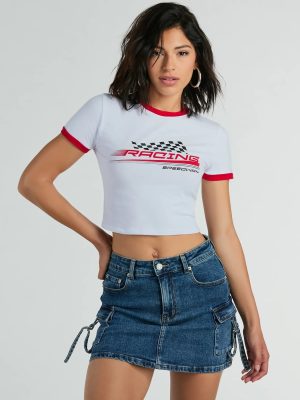 Racing Speedway Ringer Graphic Tee