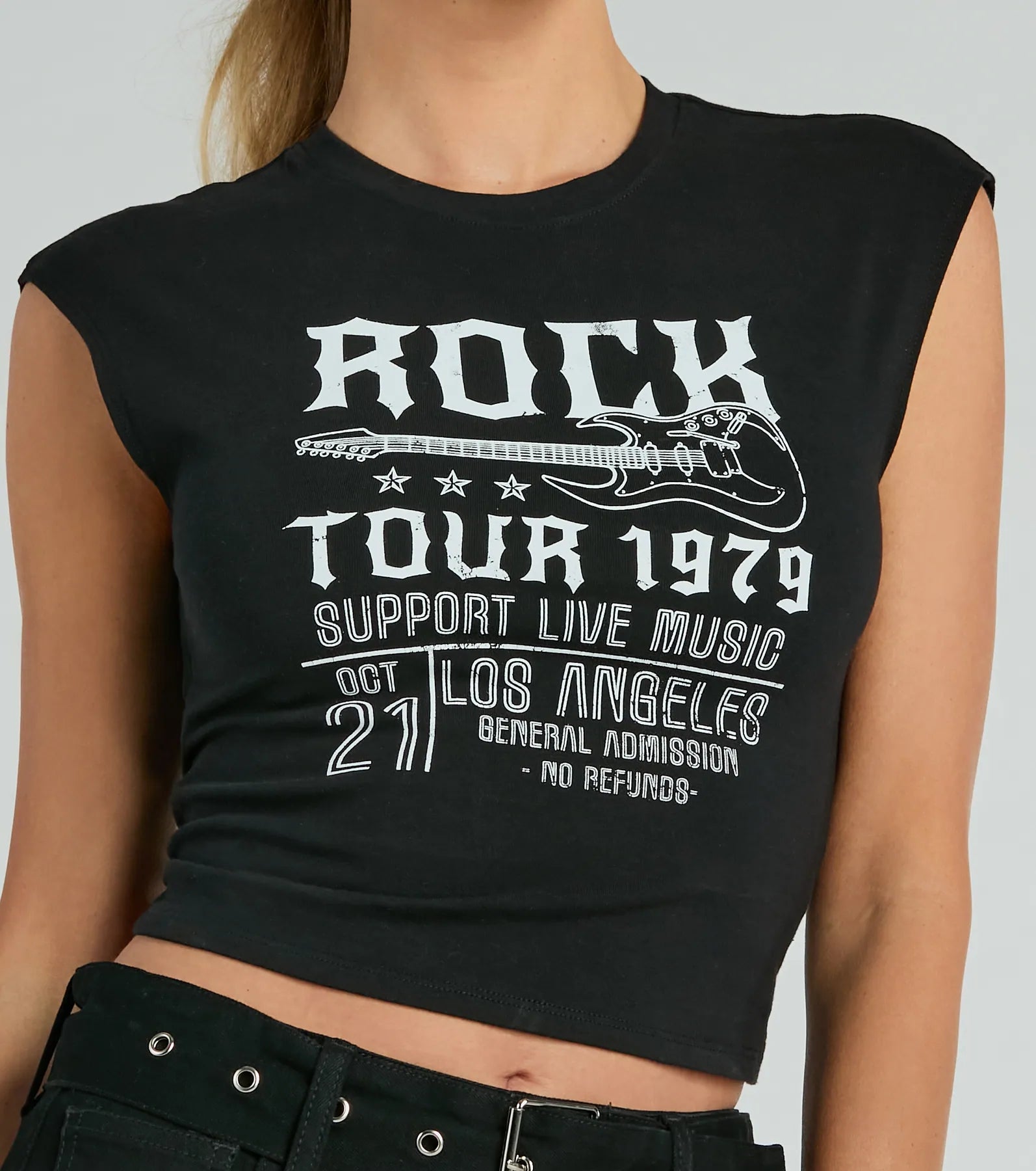 Rock Tour 1979 Muscle Open Back Graphic Tee - Image 3