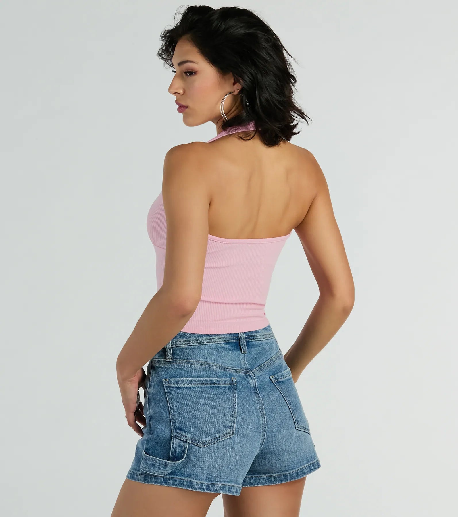 Mood For Love Lace Trim Halter Crop Top - Image 10