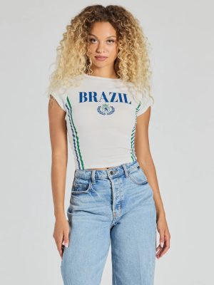 Brazil Striped Sporty Graphic Tee
