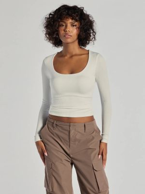Forever Staple Smooth Knit Long Sleeve Top