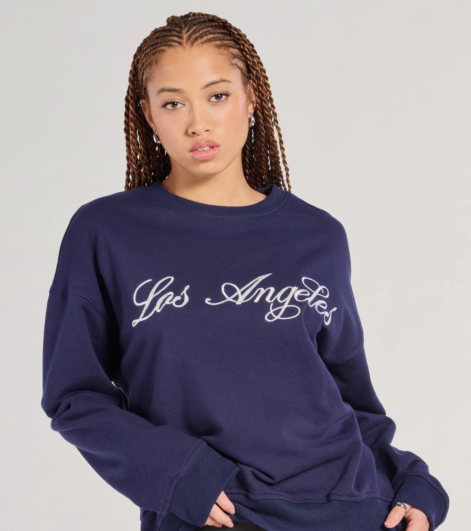 Los Angeles Embroidered Oversized Sweatshirt - Image 4