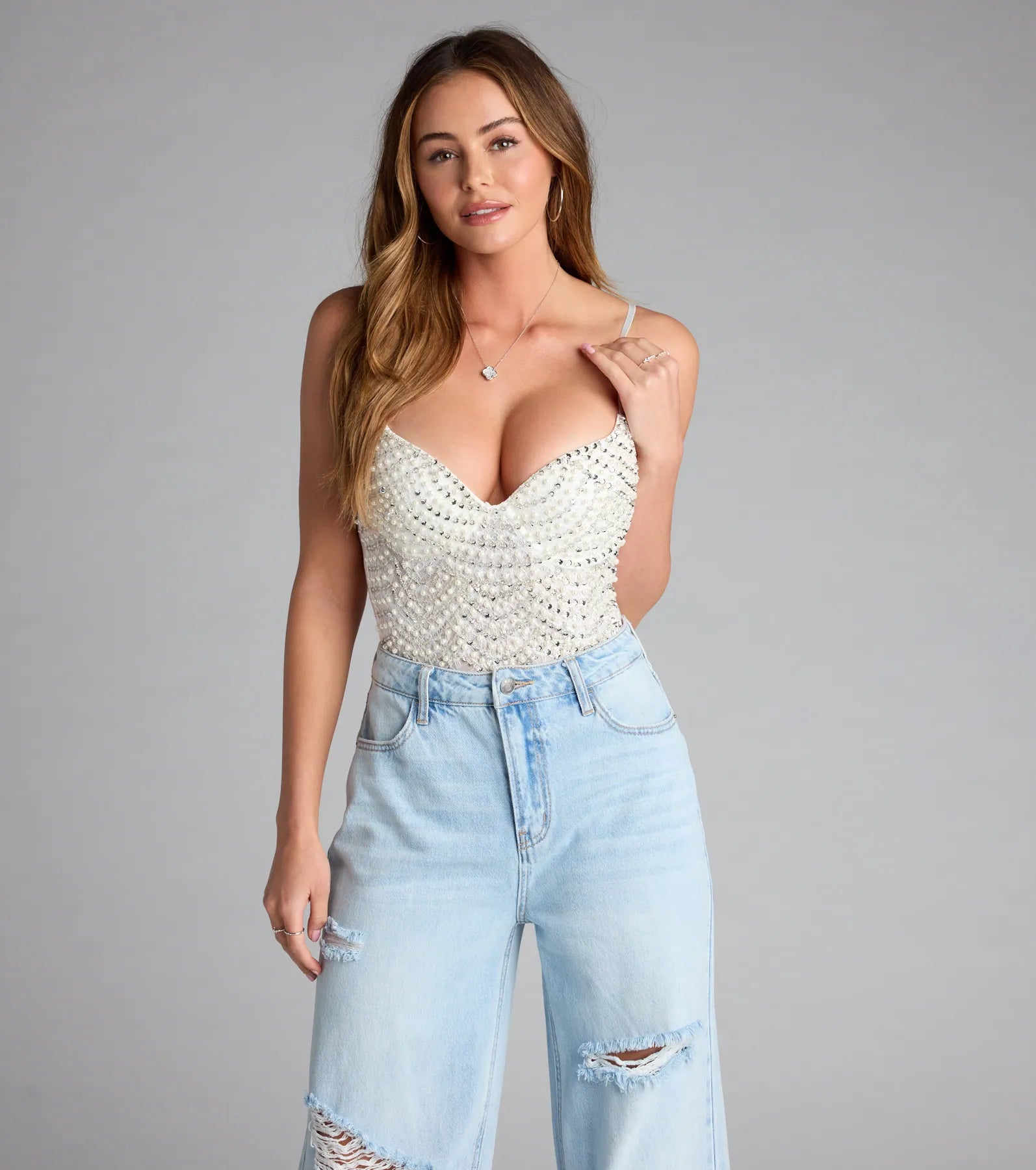 Twisted Angel Embroidered Bodysuit