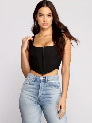 Hook and Eye Corset Crop Top