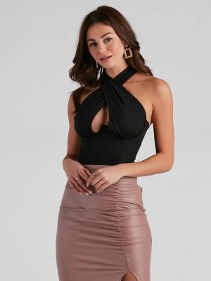Style Icon Cross Halter Bustier